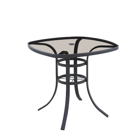Living Accents Living Accents Roscoe Black Square Glass Balcony Table TGS36HJ